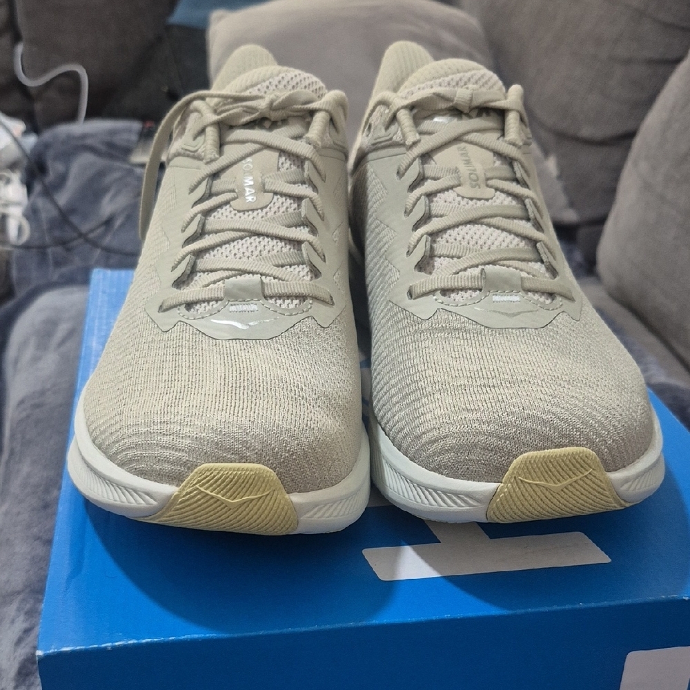 HOKA Solimar Men’s Size 12.5 D Beige Cream Running Shoes NWT - Picture 2 of 6